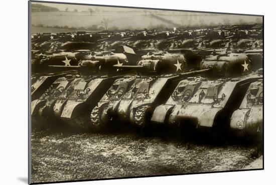 Sherman Tanks-null-Mounted Art Print