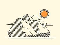 Mountains Landscape - Lineart Geometric Vector Illustration-Sheveleva Natalia-Art Print