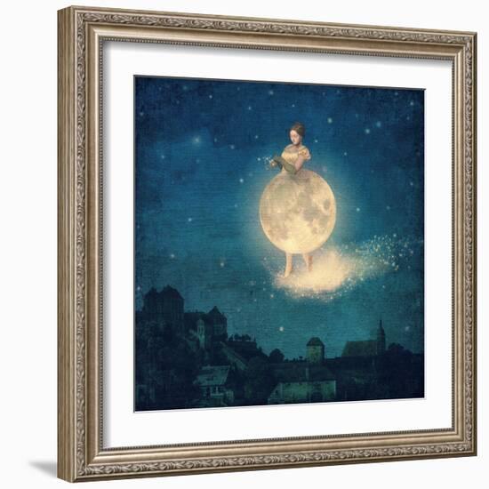 Shhh Lady Night is Coming-Paula Belle Flores-Framed Art Print