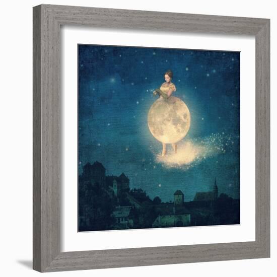 Shhh Lady Night is Coming-Paula Belle Flores-Framed Art Print