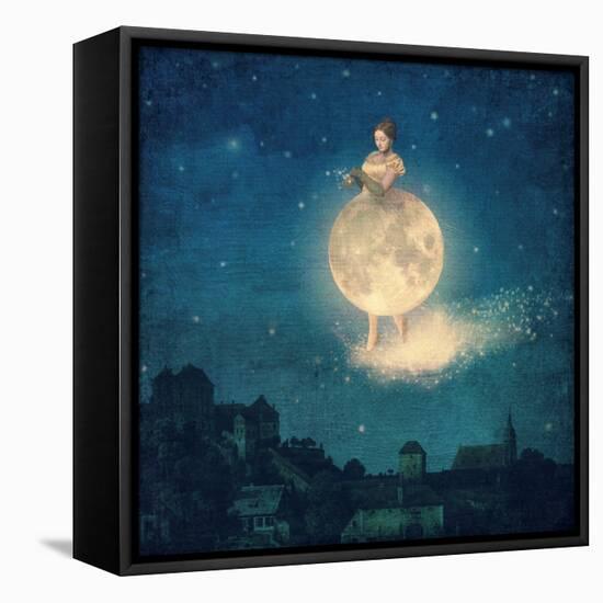 Shhh Lady Night is Coming-Paula Belle Flores-Framed Stretched Canvas