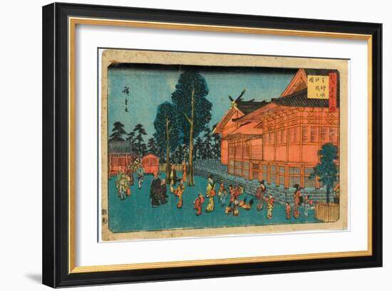 Shiba Sinmeisha Nai No Zu Precinct of Shiba Shinmei Shrine. Hiroshige-Utagawa Hiroshige-Framed Giclee Print