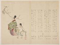 Courtier and His Servant Viewing Flowering Plum, C.1818-Shibata Git?-Framed Giclee Print