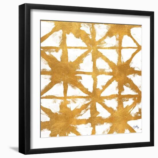 Shibori Gold Square IV-Elizabeth Medley-Framed Art Print