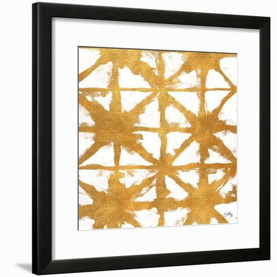 Shibori Gold Square IV-Elizabeth Medley-Framed Art Print