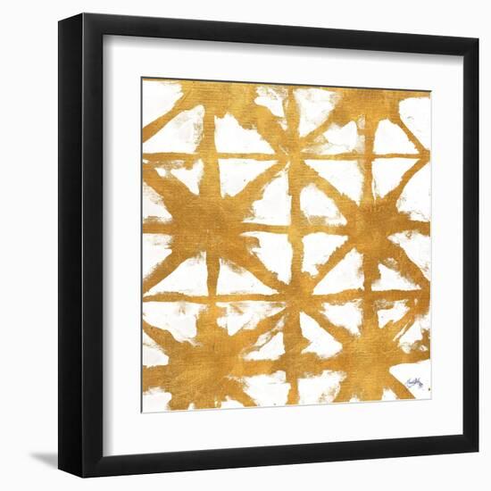 Shibori Gold Square IV-Elizabeth Medley-Framed Art Print