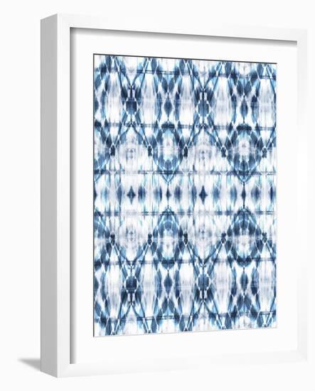 Shibori Pattern Large with White-Denise Brown-Framed Art Print