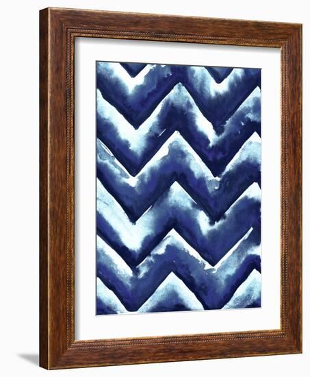 Shibori Zig Zag-Elizabeth Medley-Framed Art Print