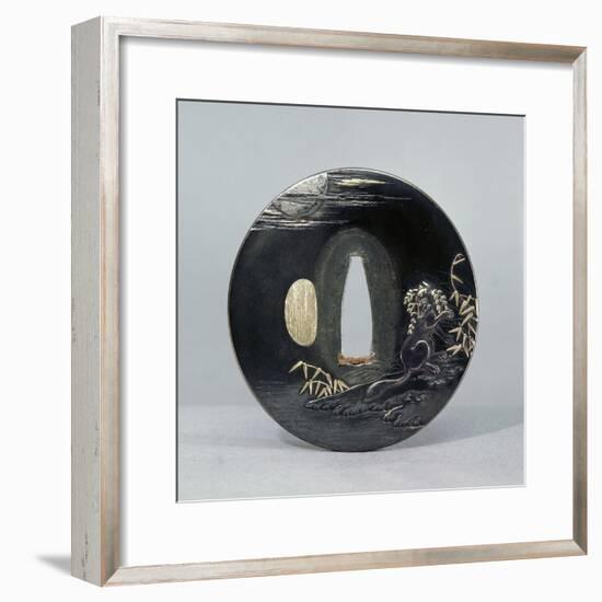 Shibuichi (copper and silver alloy) tsuba (sword guard), Japanese, 1770-Werner Forman-Framed Photographic Print