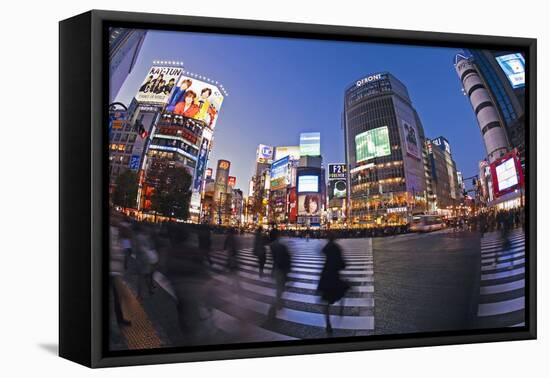 Shibuya Crossing, Crowds of People Crossing the Intersection in the Centre of Shibuya, Tokyo-Gavin Hellier-Framed Premier Image Canvas