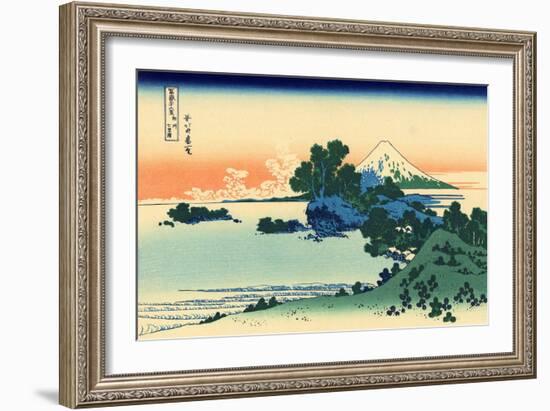 Shichiri Beach in Sagami Province, c.1830-Katsushika Hokusai-Framed Giclee Print
