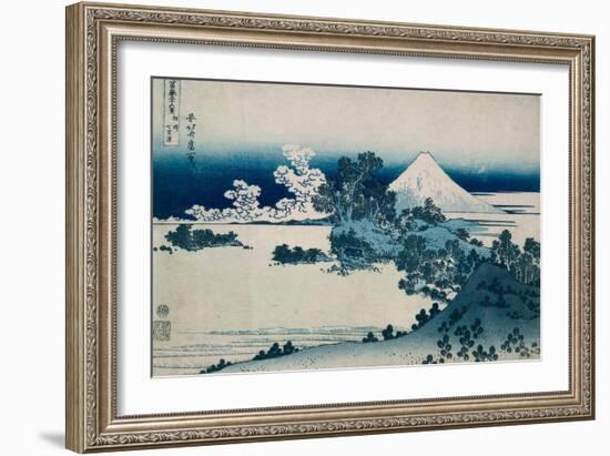 Shichiri Beach in Sagami Province, Katsushika Hokusai, Japan, Edo Period 1830-1833-Katsushika Hokusai-Framed Premium Giclee Print