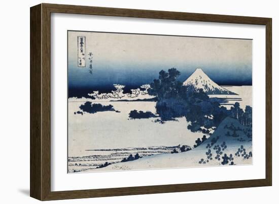 Shichirigahama in Suruga Province'- from the Series 'The Thirty Six Views of Mount Fuji'-Katsushika Hokusai-Framed Giclee Print