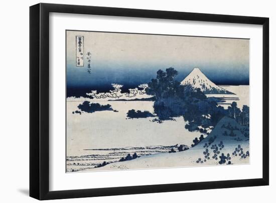 Shichirigahama in Suruga Province'- from the Series 'The Thirty Six Views of Mount Fuji'-Katsushika Hokusai-Framed Giclee Print