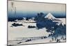 Shichirigahama in Suruga Province'- from the Series 'The Thirty Six Views of Mount Fuji'-Katsushika Hokusai-Mounted Giclee Print