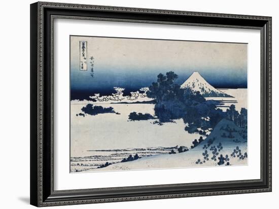 Shichirigahama in Suruga Province'- from the Series 'The Thirty Six Views of Mount Fuji'-Katsushika Hokusai-Framed Giclee Print