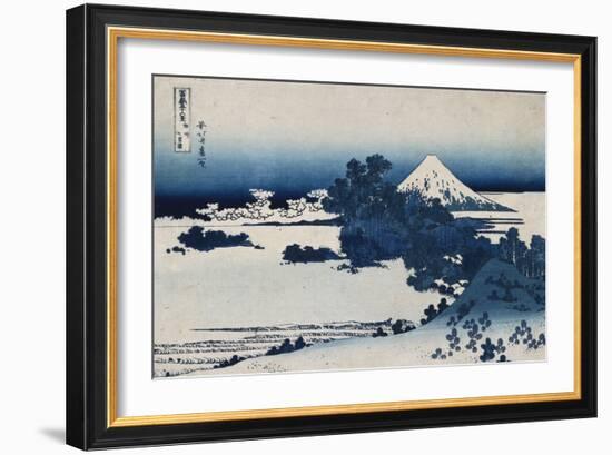 Shichirigahama in Suruga Province'- from the Series 'The Thirty Six Views of Mount Fuji'-Katsushika Hokusai-Framed Giclee Print