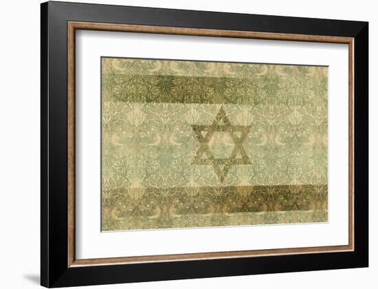 Shield of David in Hazel and Green-null-Framed Art Print