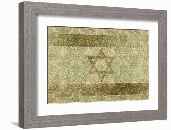 Shield of David in Hazel and Green-null-Framed Art Print