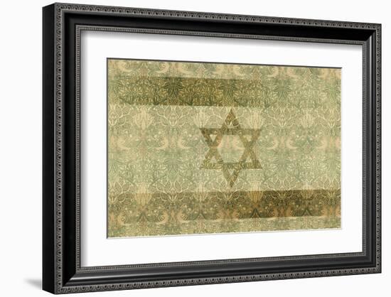 Shield of David in Hazel and Green-null-Framed Art Print