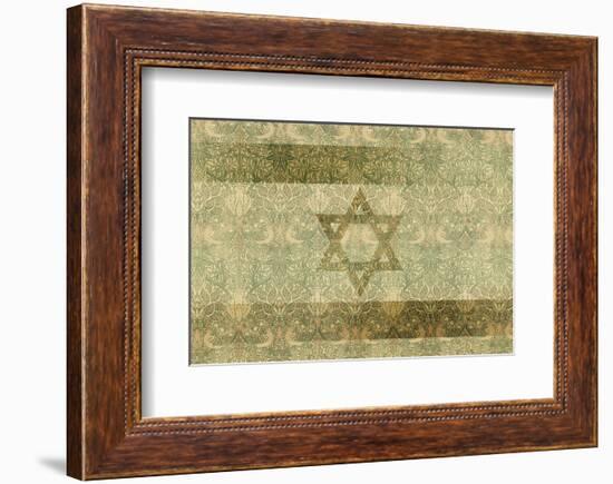 Shield of David in Hazel and Green-null-Framed Art Print