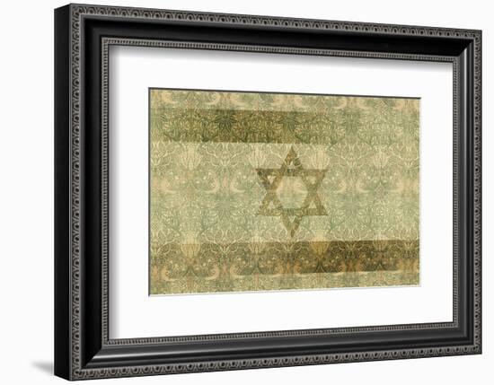 Shield of David in Hazel and Green-null-Framed Art Print