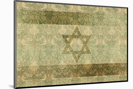 Shield of David in Hazel and Green-null-Mounted Art Print