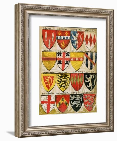 Shields of English Knights and Barons, Painted During the Reign of Edward Iii-null-Framed Giclee Print