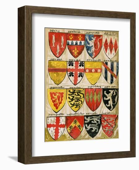 Shields of English Knights and Barons, Painted During the Reign of Edward Iii-null-Framed Giclee Print