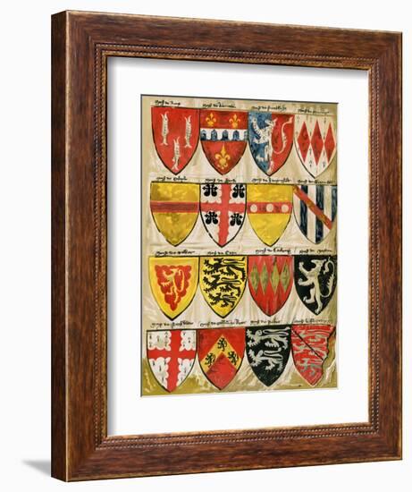 Shields of English Knights and Barons, Painted During the Reign of Edward Iii-null-Framed Giclee Print