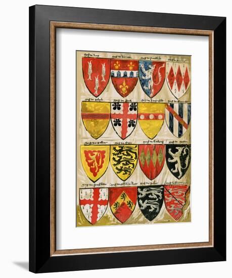 Shields of English Knights and Barons, Painted During the Reign of Edward Iii-null-Framed Giclee Print