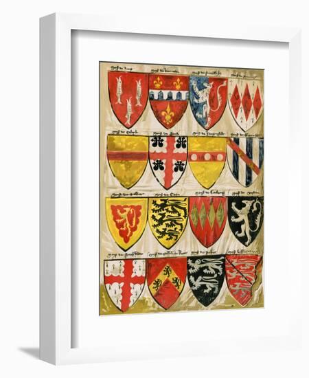 Shields of English Knights and Barons, Painted During the Reign of Edward Iii-null-Framed Giclee Print