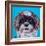 Shih Tzu on Blue-Carolee Vitaletti-Framed Art Print