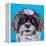 Shih Tzu on Blue-Carolee Vitaletti-Framed Stretched Canvas