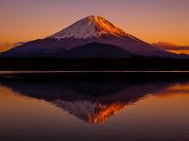 Inverted Image of Mt.Fuji - the Red Sky-shihina-Photographic Print