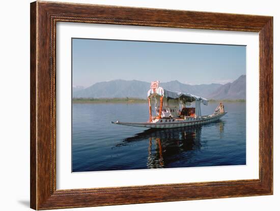 Shikara (Traditional Wooden Boat) on Dal Lake, Srinagar, Kashmir, India-Vivienne Sharp-Framed Photographic Print