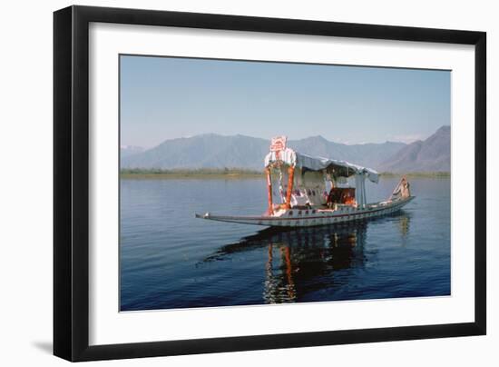 Shikara (Traditional Wooden Boat) on Dal Lake, Srinagar, Kashmir, India-Vivienne Sharp-Framed Photographic Print