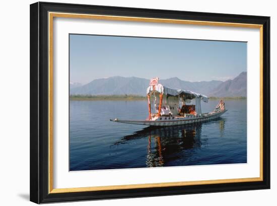 Shikara (Traditional Wooden Boat) on Dal Lake, Srinagar, Kashmir, India-Vivienne Sharp-Framed Photographic Print