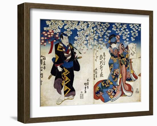 Shiki No Nagame Maru-Ni-I No Toshi, Toshi Actor, Scene from the Four Seasons, 1839-Utagawa Kunisada-Framed Giclee Print