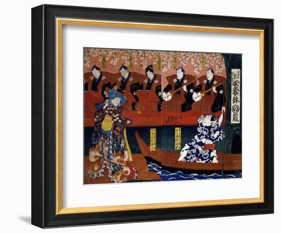 Shiki No Nagame Maru-Ni-I No Toshi, Toshi Actor, Scene from the Four Seasons, 1839-Utagawa Kunisada-Framed Giclee Print