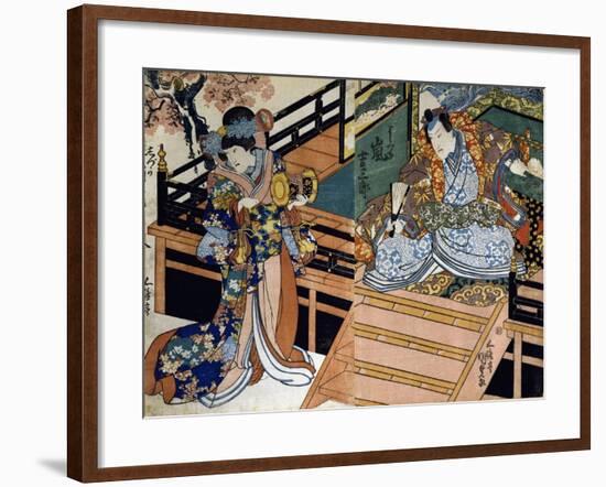 Shiki No Nagame Maru-Ni-I No Toshi, Toshi Actor, Scene from the Four Seasons, 1839-Utagawa Kunisada-Framed Giclee Print