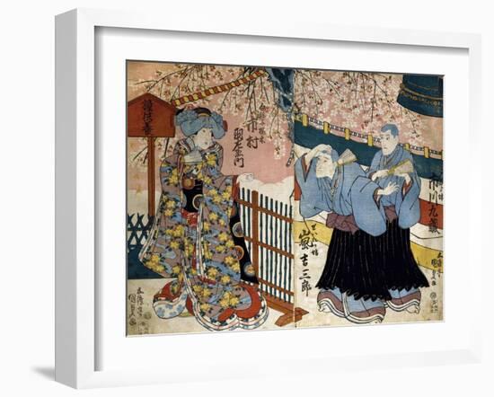 Shiki No Nagame Maru-Ni-I No Toshi, Toshi Actor, Scene from the Four Seasons, 1839-Utagawa Kunisada-Framed Giclee Print