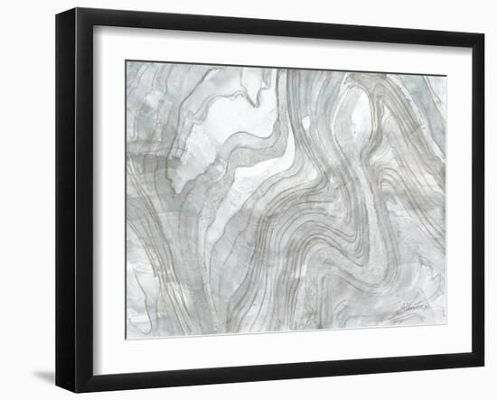 Shimmering Water Silver-Albena Hristova-Framed Art Print