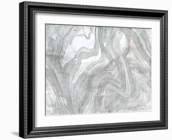 Shimmering Water Silver-Albena Hristova-Framed Art Print