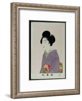 Shin Bijin (True Beauties) Depicting a Seated Woman, from a Series of 36, Modelled on an Earlier…-Toyohara Chikanobu-Framed Giclee Print