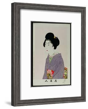 Shin Bijin (True Beauties) Depicting a Seated Woman, from a Series of 36, Modelled on an Earlier…-Toyohara Chikanobu-Framed Giclee Print