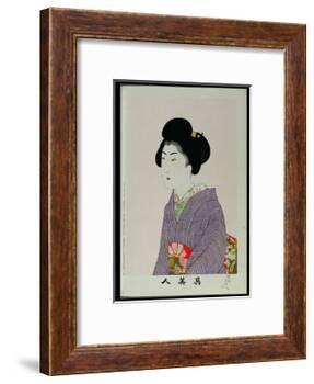 Shin Bijin (True Beauties) Depicting a Seated Woman, from a Series of 36, Modelled on an Earlier…-Toyohara Chikanobu-Framed Giclee Print