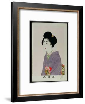 Shin Bijin (True Beauties) Depicting a Seated Woman, from a Series of 36, Modelled on an Earlier…-Toyohara Chikanobu-Framed Giclee Print