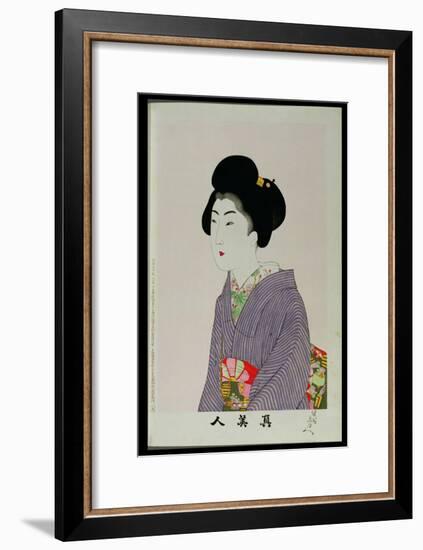 Shin Bijin (True Beauties) Depicting a Seated Woman, from a Series of 36, Modelled on an Earlier…-Toyohara Chikanobu-Framed Giclee Print