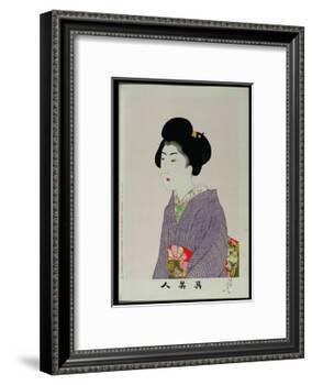 Shin Bijin (True Beauties) Depicting a Seated Woman, from a Series of 36, Modelled on an Earlier…-Toyohara Chikanobu-Framed Giclee Print